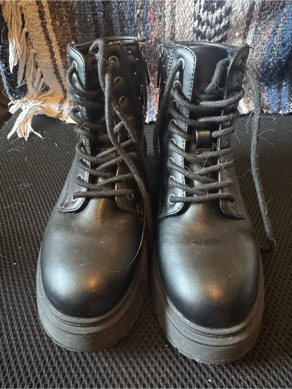 Sonoma Black Lace-Up Platform Boots